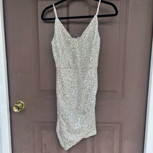 Elegant Cream Sequin Dress